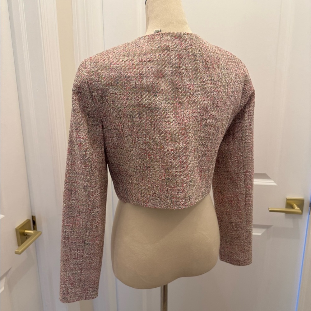 TED BAKER NWT PINK TWEED CROPPED BLAZER 3 - Picture 8 of 13